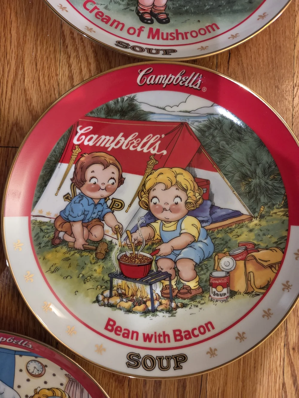 Red Vintage Soup Collector Plates - Set of 8